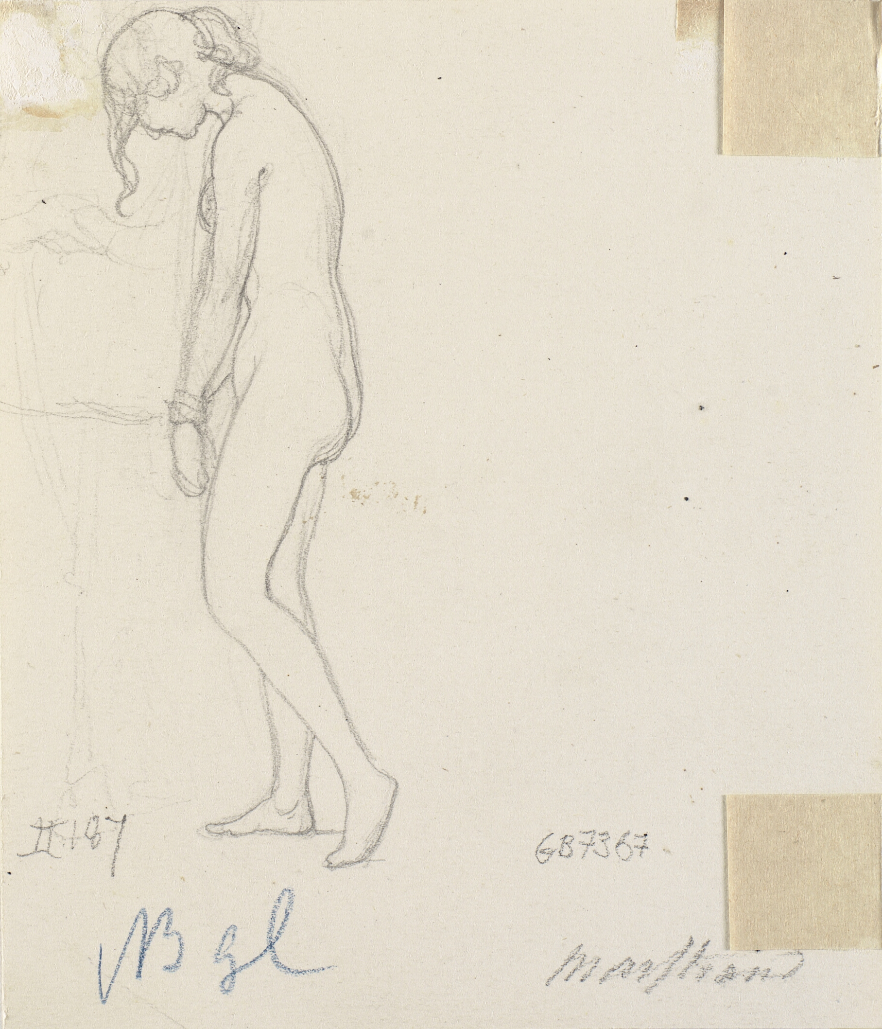 Stående nøgen kvinde